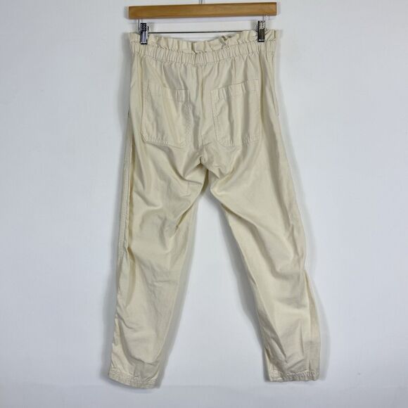 Madewell Cream Beige Drawstring Paper Bag Tapered Ankle‎ Pants Women's XS - Picture 4 of 8